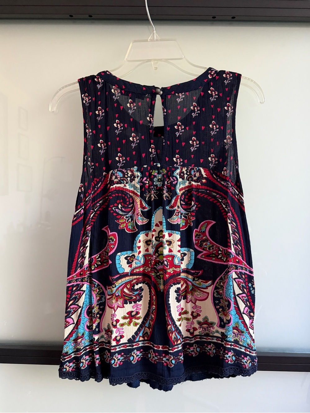 Patrons of Peace Boho Paisley Babydoll Tunic Top Size M - Picture 2 of 5